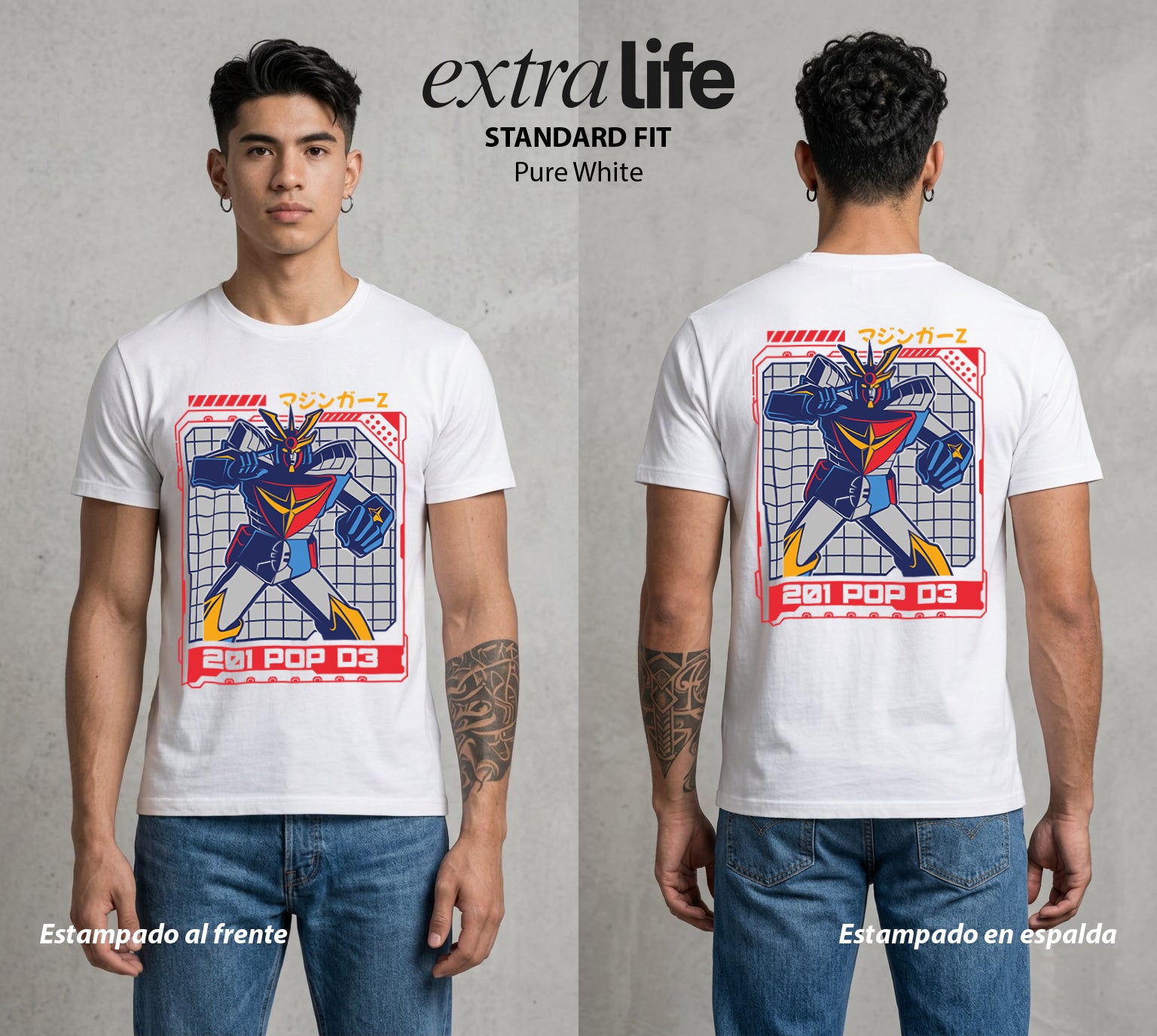 El Coloso de Acero | El Arte del Coloso #02349 - Playera Standard Fit | Pure White - Foto en modelo