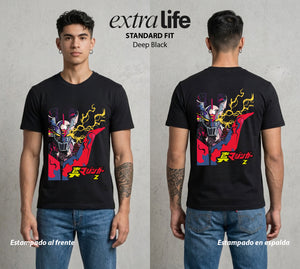El Coloso de Acero | El Puño del Robot #02350 - Playera Standard Fit | Deep Black - Foto en modelo
