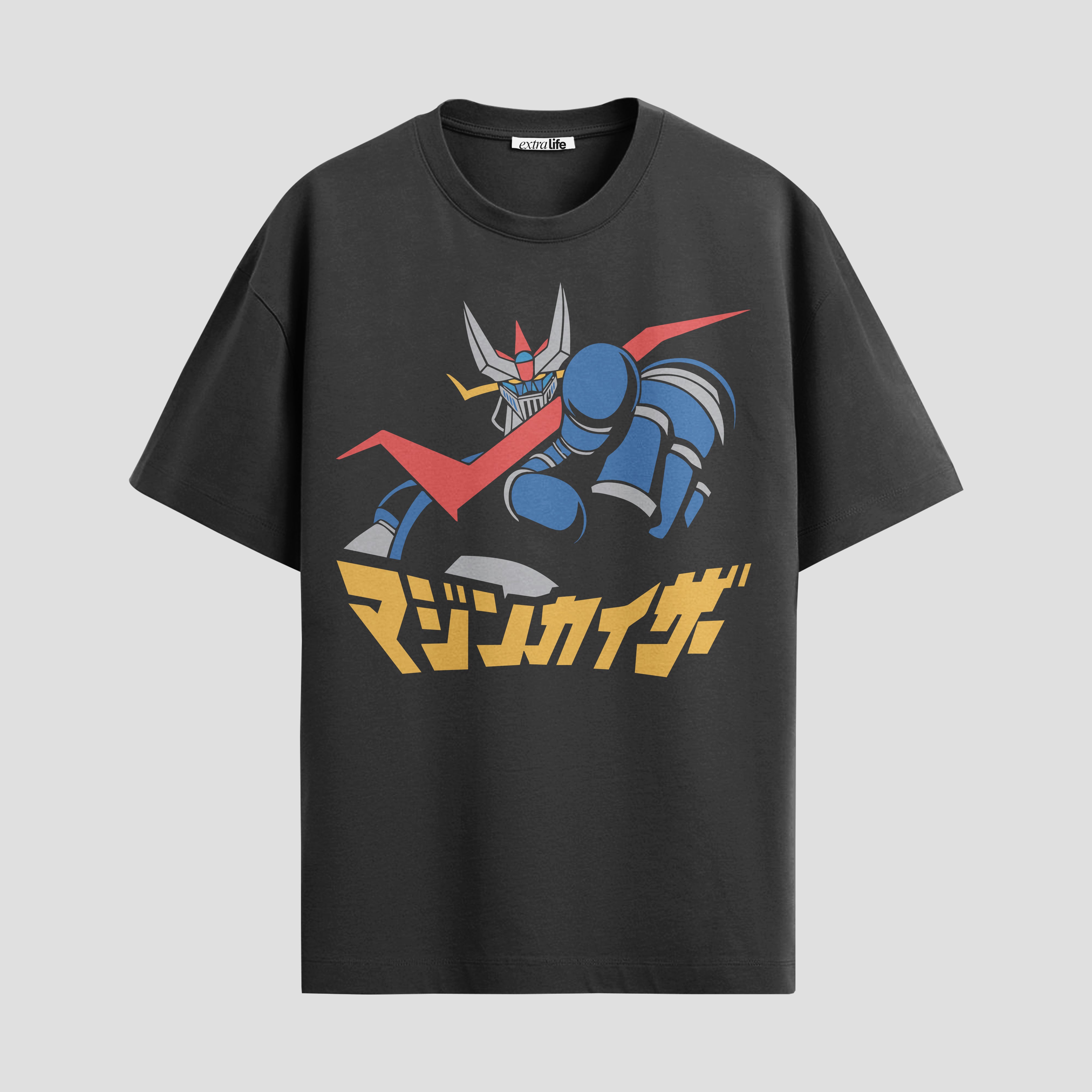 Playera urbana de anime y gaming ExtraLife MX, corte Standard Fit unisex ligero y transpirable en color Deep Black y Pure White, ropa de uso diario para gym y casual.