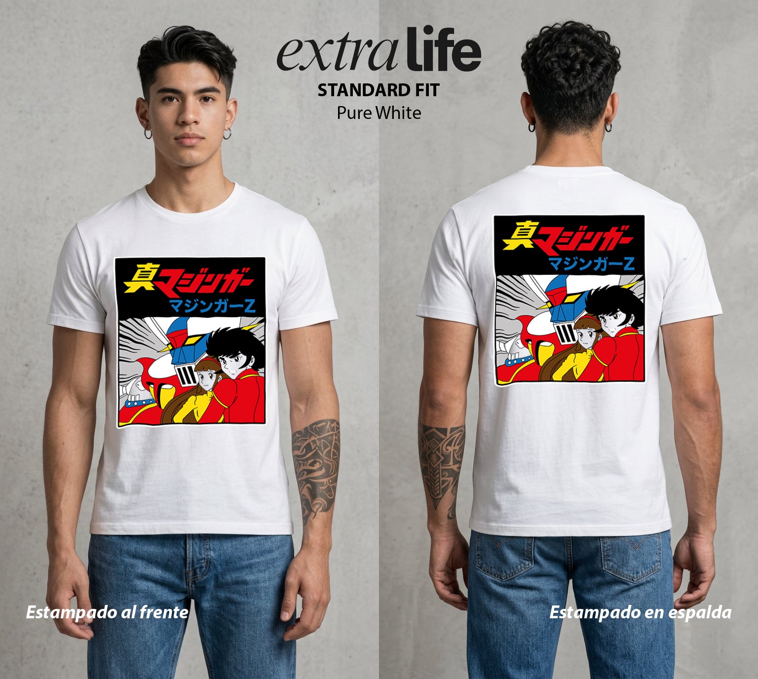 El Coloso de Acero | El Puño del Robot #02352 - Playera Standard Fit | Pure White - Foto en modelo