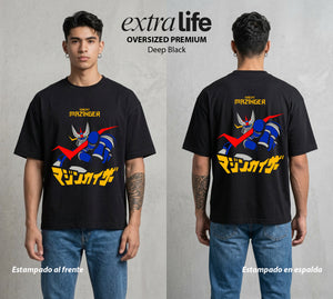 El Coloso de Acero | El Poder del Acero #02353 - Playera Oversized Premium | Deep Black - Foto en modelo