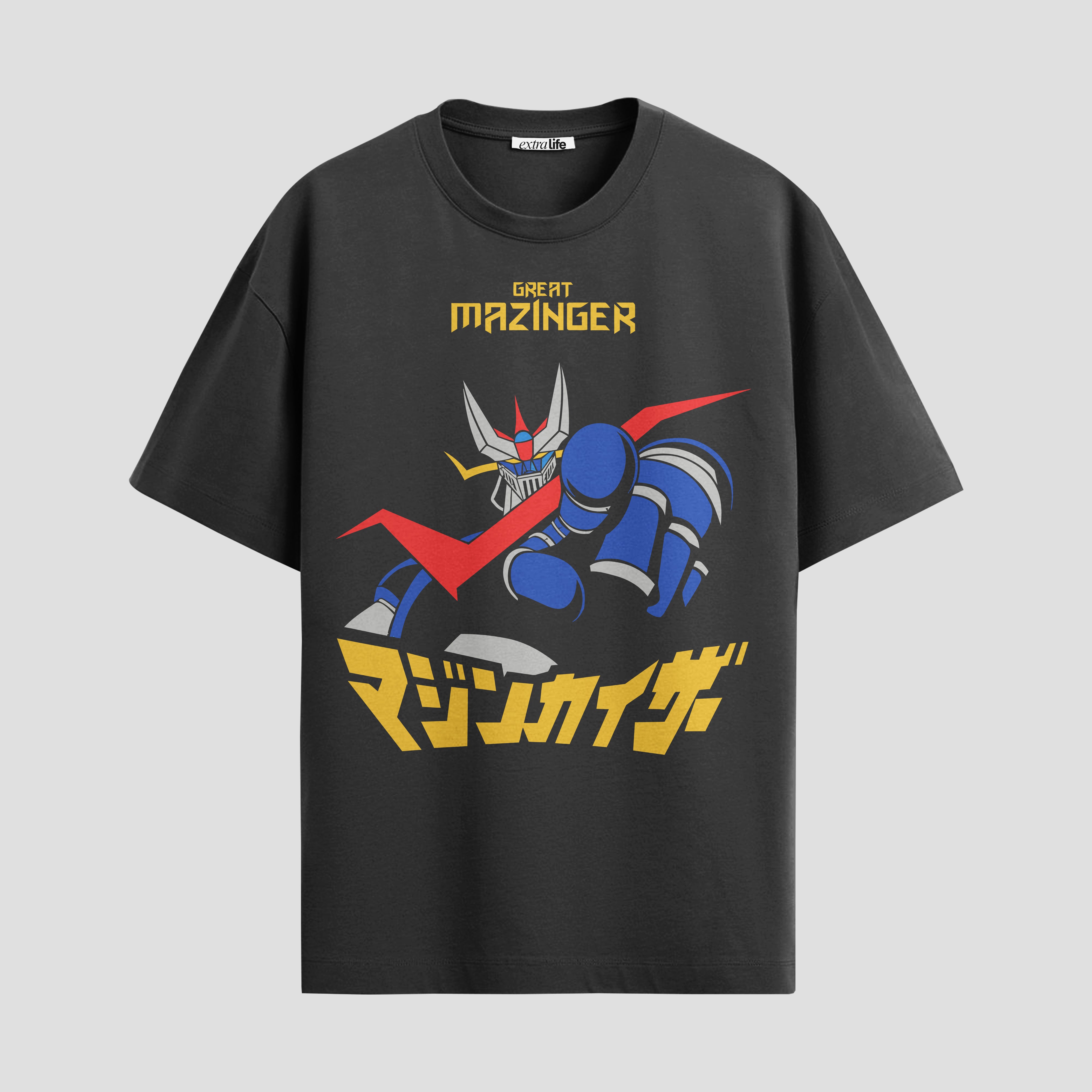 Playera urbana de anime y gaming ExtraLife MX, corte Standard Fit unisex ligero y transpirable en color Deep Black y Pure White, ropa de uso diario para gym y casual.