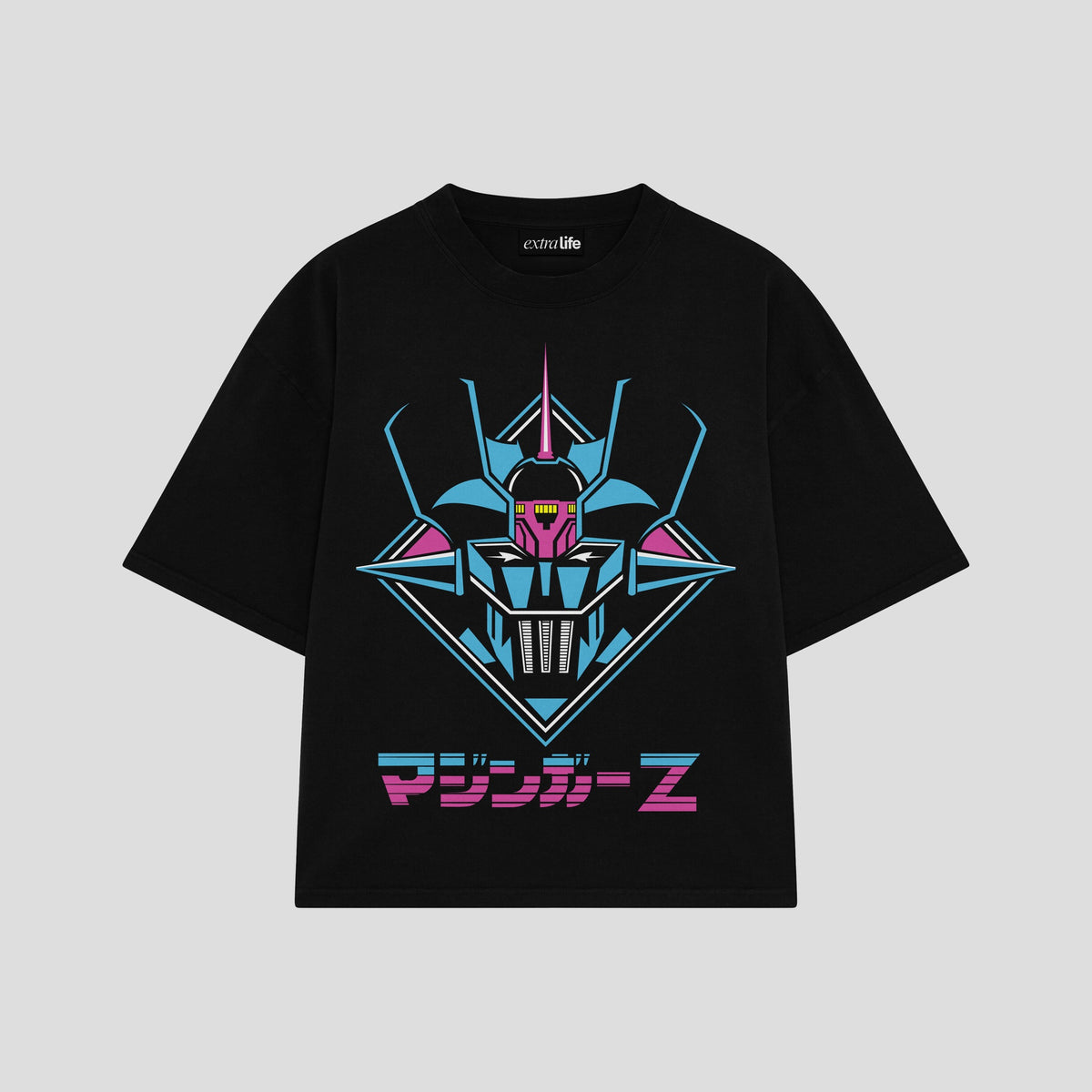 Playera streetwear premium de anime y gaming ExtraLife MX, corte oversized drop shoulder ligero y fresco en color Deep Black y Off-White, moda urbana mexicana de culto.
