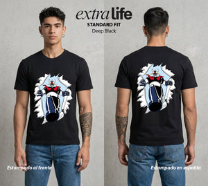 El Coloso de Acero | El Poder del Acero #02357 - Playera Standard Fit | Deep Black - Foto en modelo