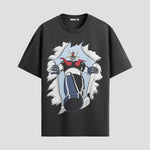 Playera urbana de anime y gaming ExtraLife MX, corte Standard Fit unisex ligero y transpirable en color Deep Black y Pure White, ropa de uso diario para gym y casual.