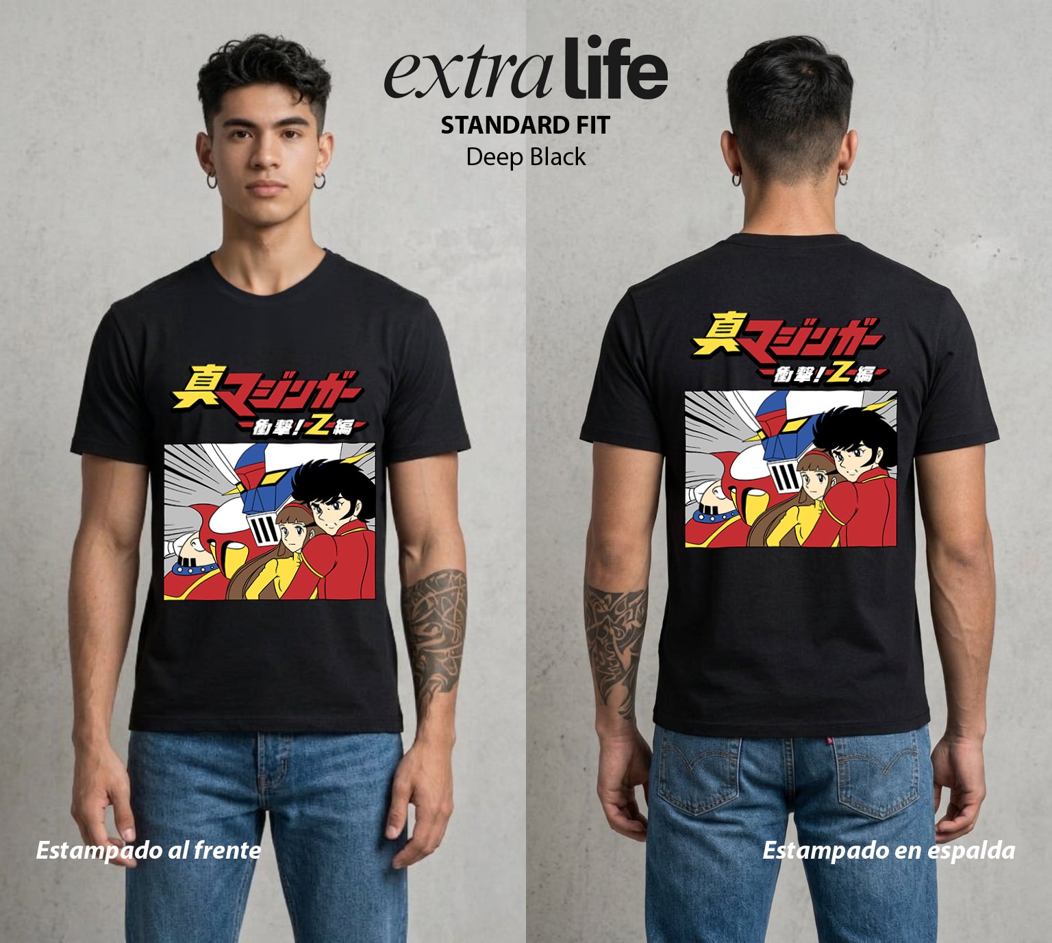 El Coloso de Acero | El Poder del Acero #02359 - Playera Standard Fit | Deep Black - Foto en modelo