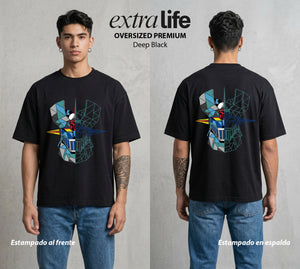 El Coloso de Acero | El Poder del Acero #02363 - Playera Oversized Premium | Deep Black - Foto en modelo