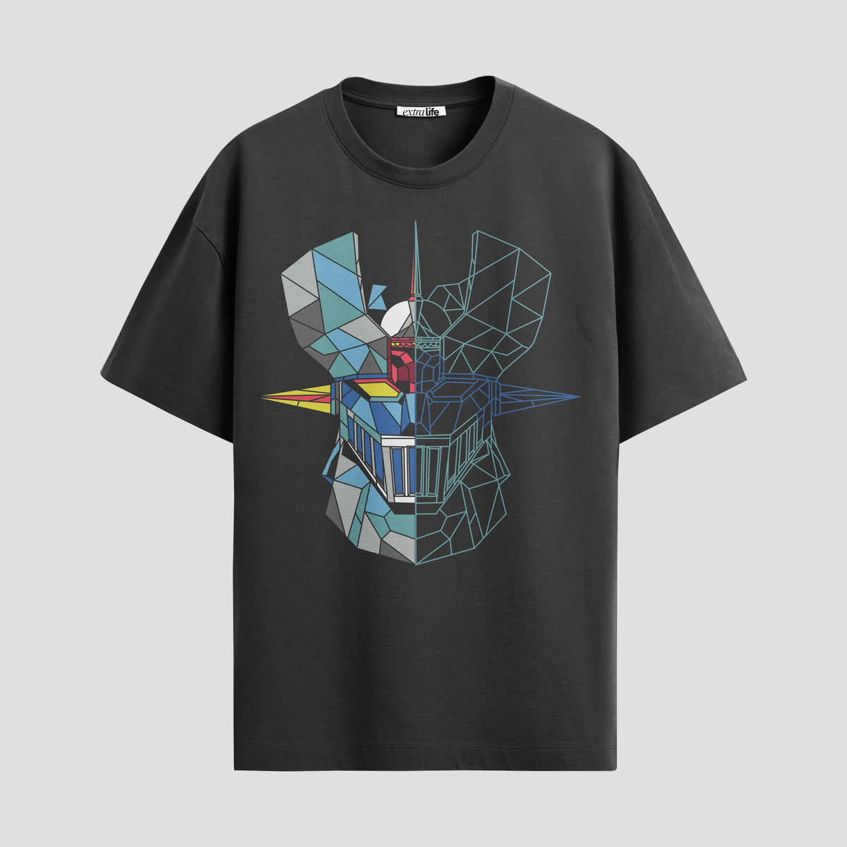 Playera urbana de anime y gaming ExtraLife MX, corte Classic Premium unisex ligero y transpirable en color Deep Black y Pure White, ropa de uso diario para gym y casual.