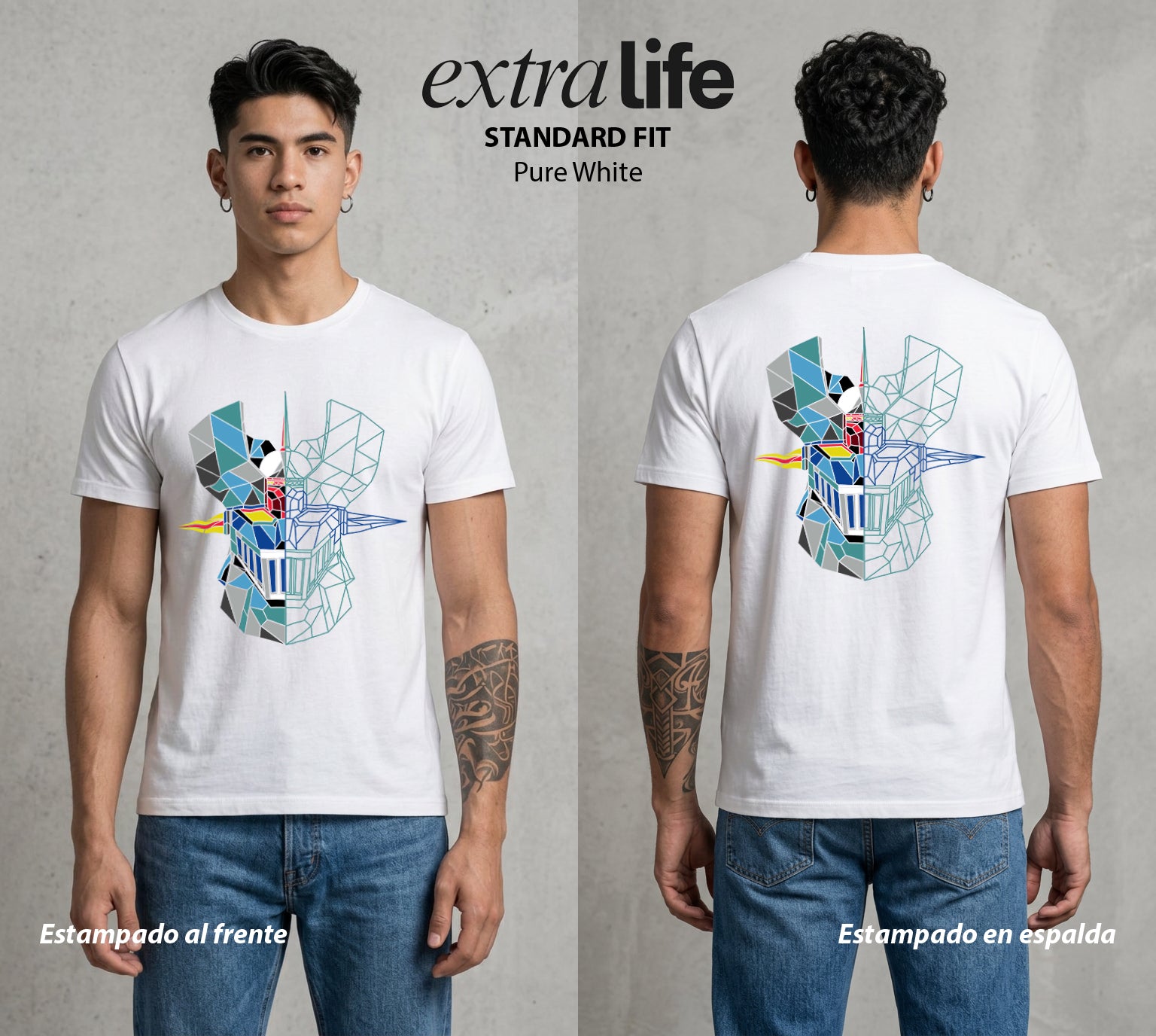El Coloso de Acero | El Poder del Acero #02363 - Playera Standard Fit | Pure White - Foto en modelo