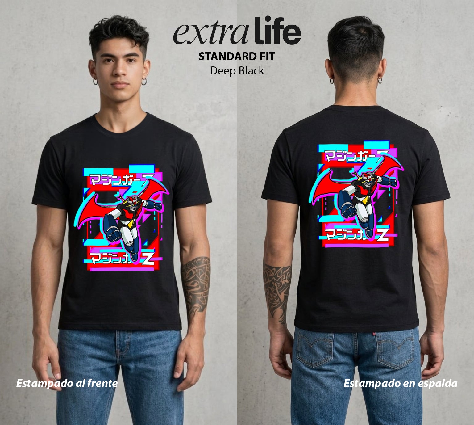 El Coloso de Acero | El Poder del Acero #02365 - Playera Standard Fit | Deep Black - Foto en modelo