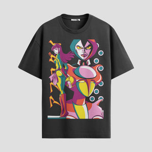Playera urbana de anime y gaming ExtraLife MX, corte Standard Fit unisex ligero y transpirable en color Deep Black y Pure White, ropa de uso diario para gym y casual.