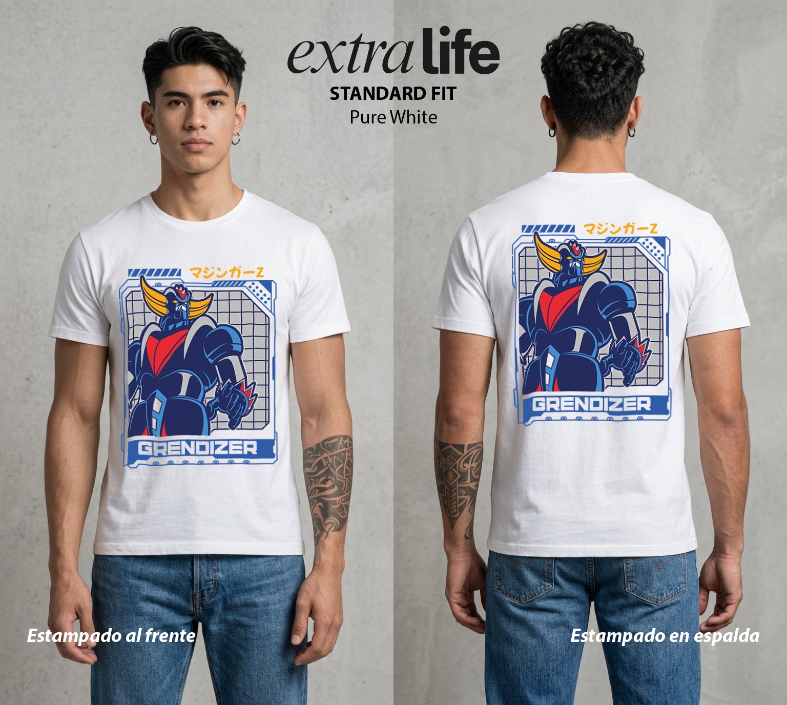 El Coloso de Acero | El Doble del Coloso #02370 - Playera Standard Fit | Pure White - Foto en modelo