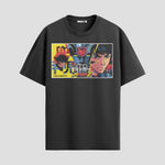 Playera urbana de anime y gaming ExtraLife MX, corte Standard Fit unisex ligero y transpirable en color Deep Black y Pure White, ropa de uso diario para gym y casual.