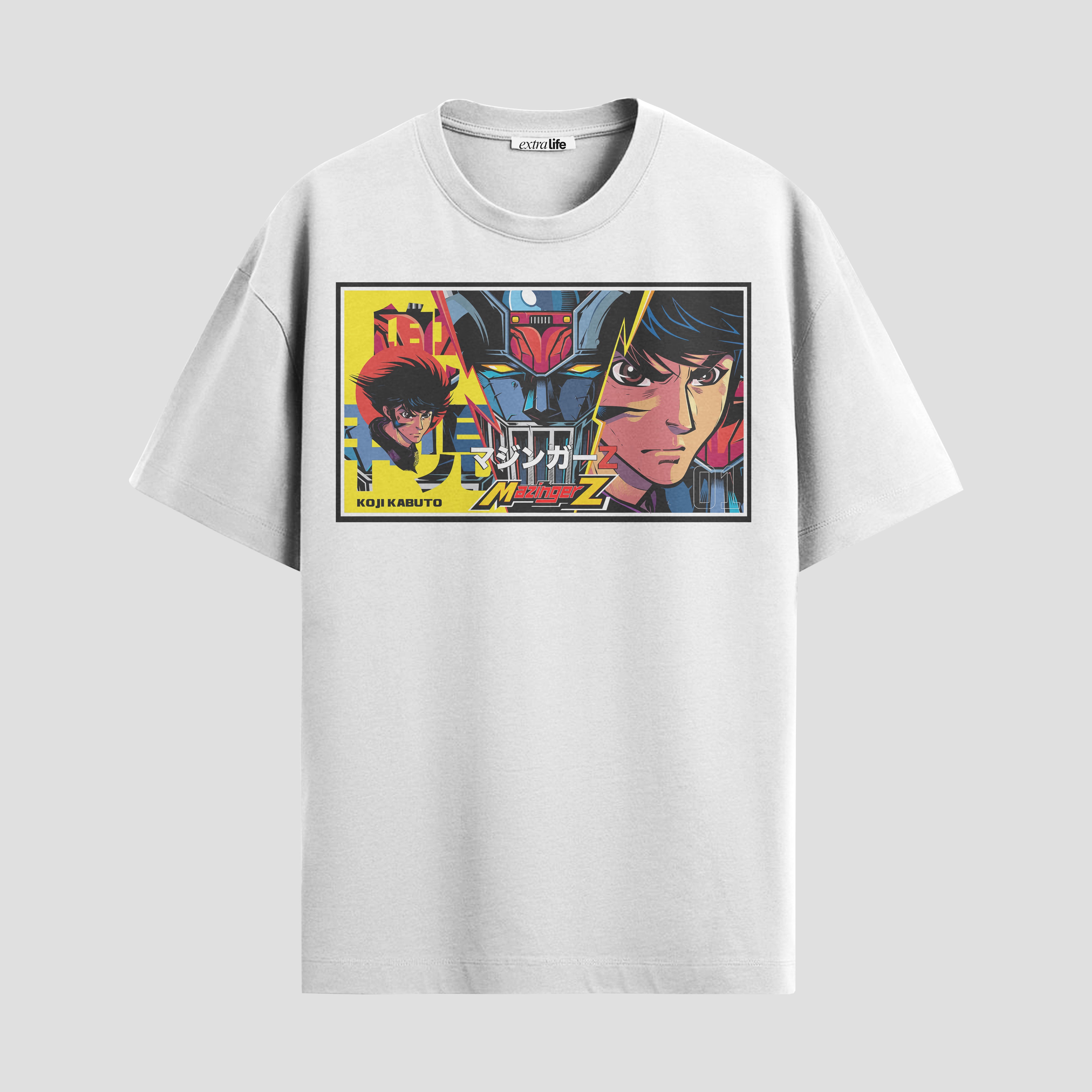 Playera urbana de anime y gaming ExtraLife MX, corte Standard Fit unisex ligero y transpirable en color Deep Black y Pure White, ropa de uso diario para gym y casual.