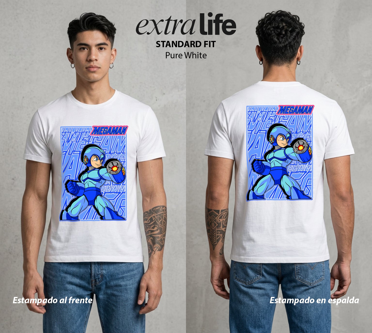 El Robot Azul | El Azul del Poder #02376 - Playera Standard Fit | Pure White - Foto en modelo