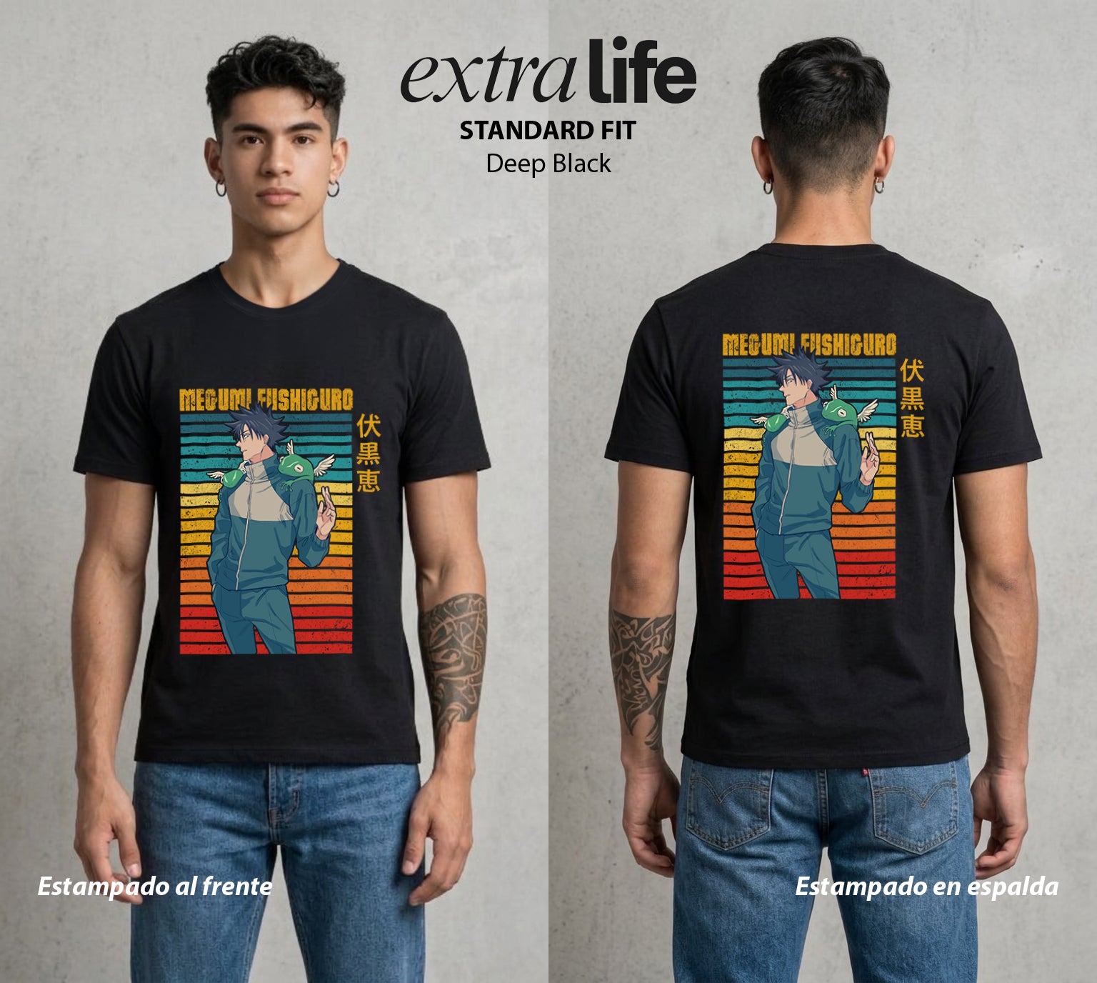 El Arte de las Maldiciones | El Invocador de Sombras #02377 - Playera Standard Fit | Deep Black - Foto en modelo