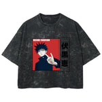 Playera streetwear premium de anime y gaming ExtraLife MX, corte boxy deluxe mineral wash heavyweight en color Acid Wash, moda urbana mexicana de culto.