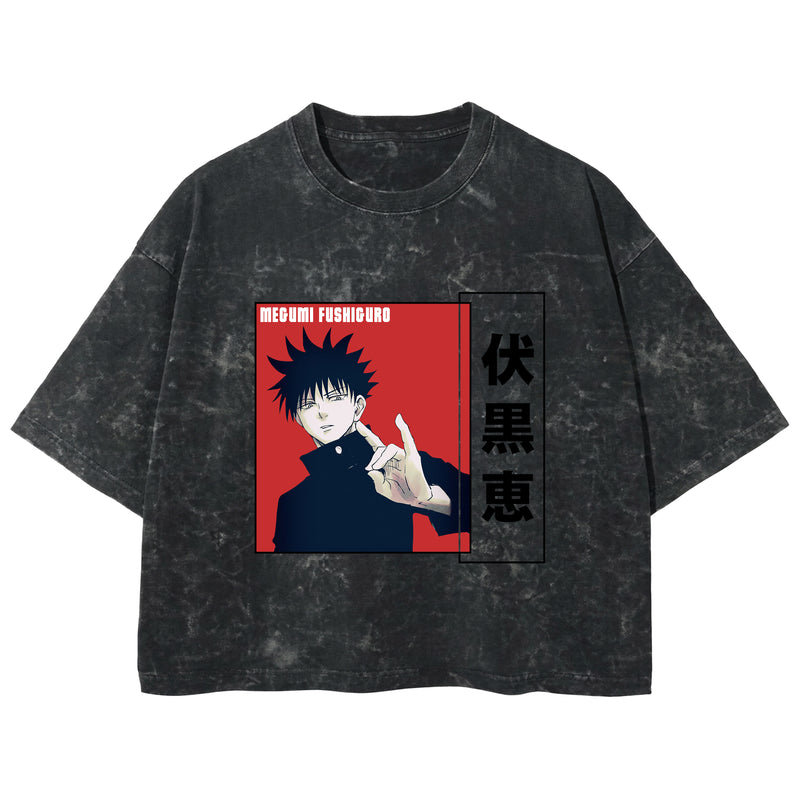 Playera streetwear premium de anime y gaming ExtraLife MX, corte boxy deluxe mineral wash heavyweight en color Acid Wash, moda urbana mexicana de culto.