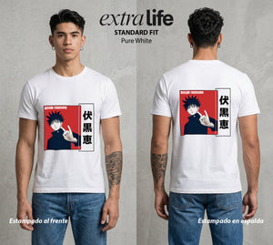El Arte de las Maldiciones | Las Diez Sombras #02379 - Playera Standard Fit | Pure White - Foto en modelo