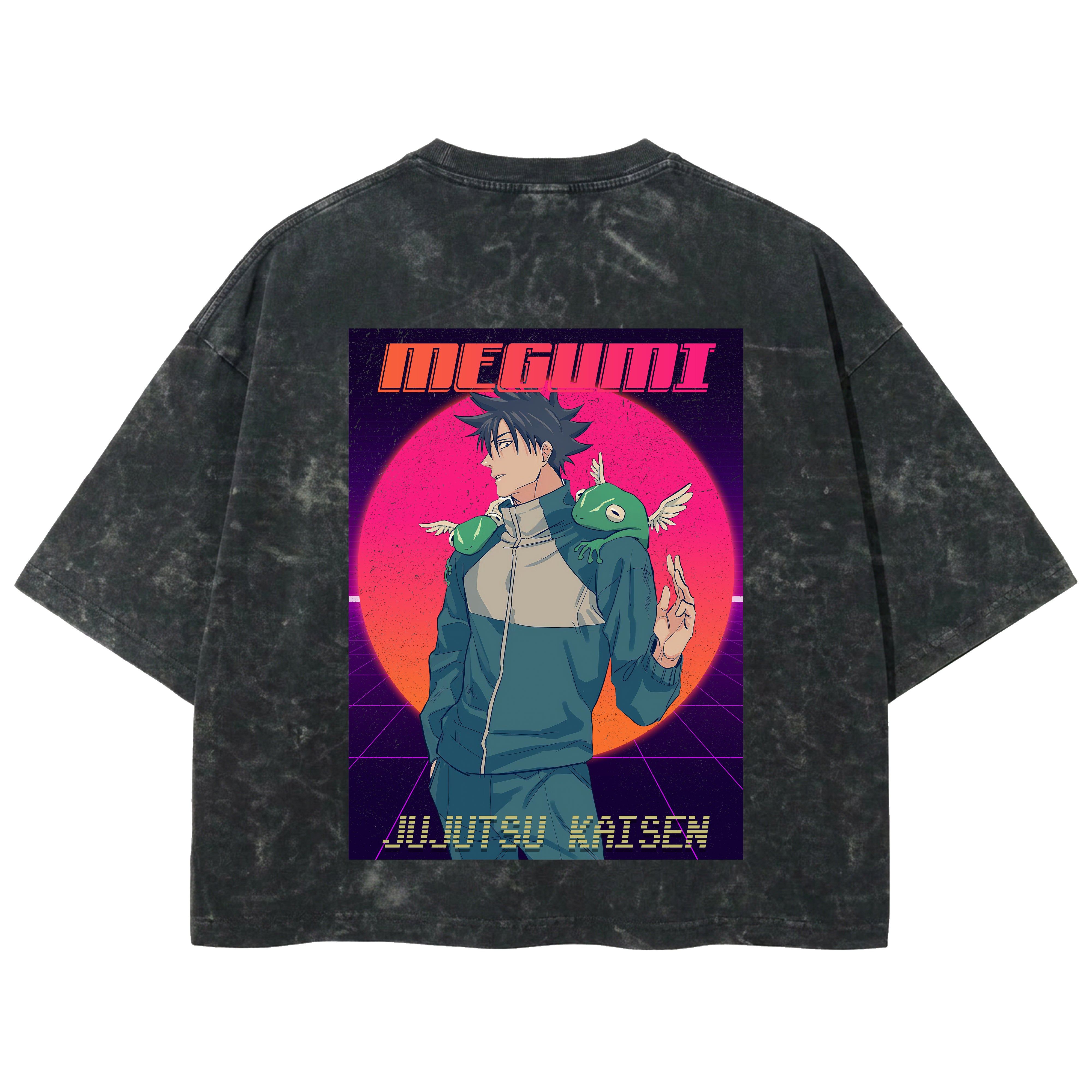 Playera streetwear premium de anime y gaming ExtraLife MX, corte boxy deluxe mineral wash heavyweight en color Acid Wash, moda urbana mexicana de culto.