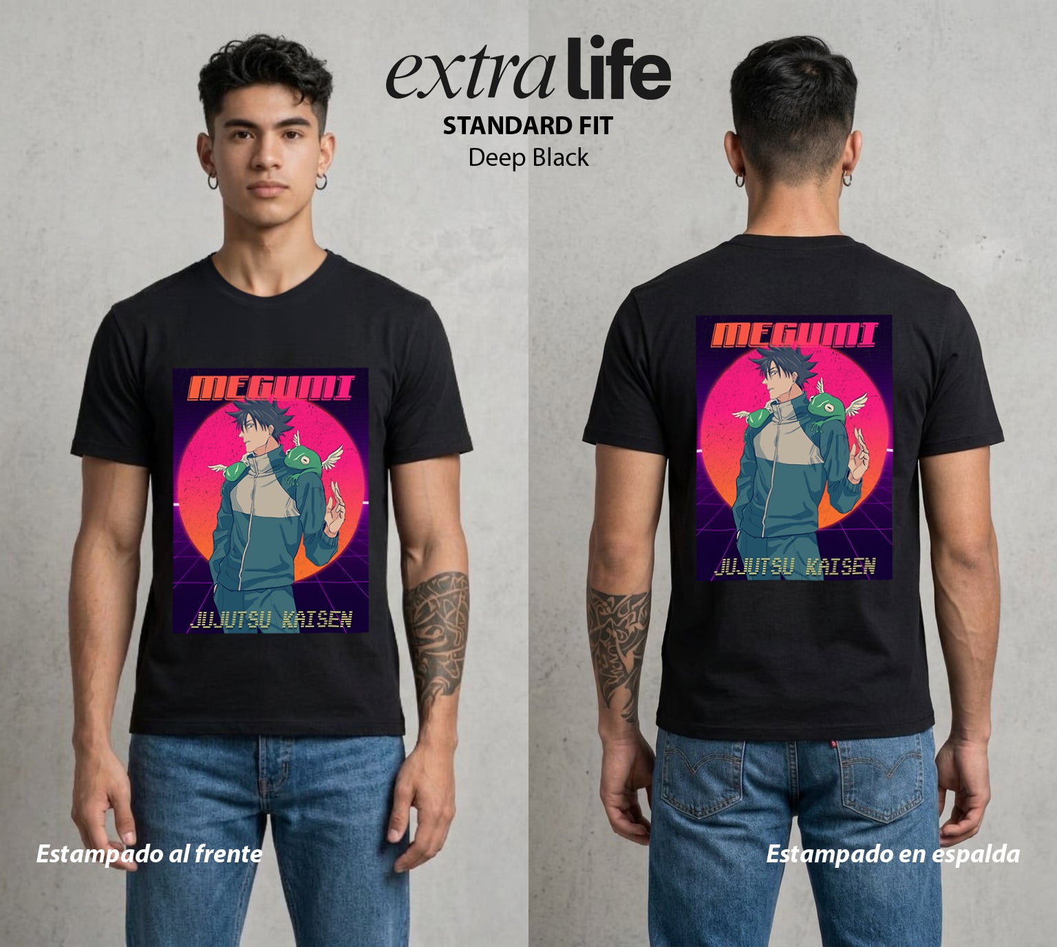 El Arte de las Maldiciones | Bestias del Oscuro #02381 - Playera Standard Fit | Deep Black - Foto en modelo