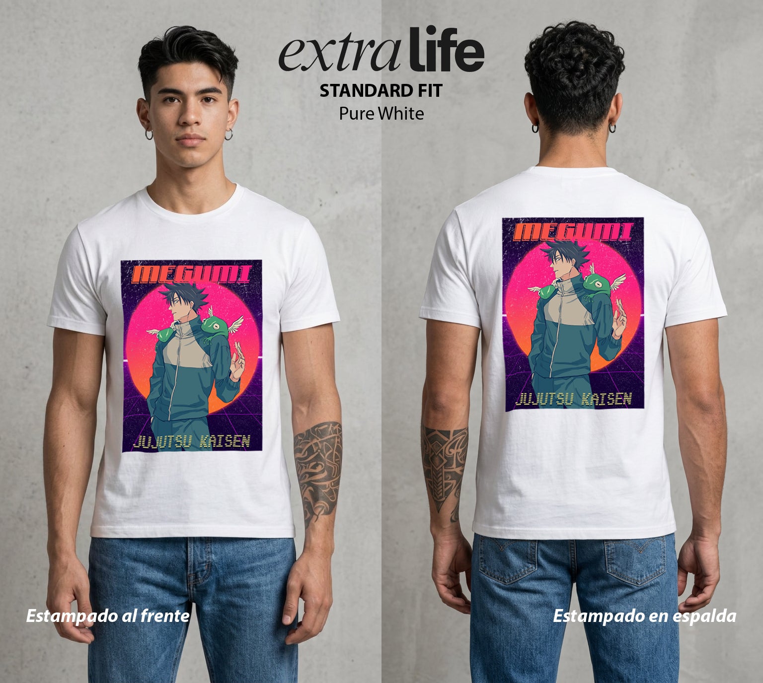 El Arte de las Maldiciones | Bestias del Oscuro #02381 - Playera Standard Fit | Pure White - Foto en modelo