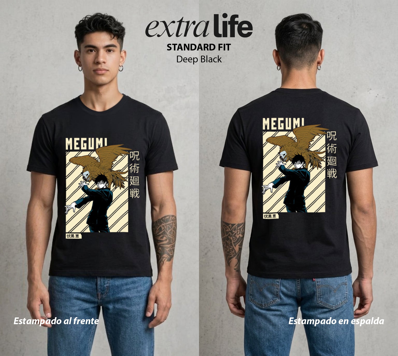 El Arte de las Maldiciones | El Heredero de las Sombras #02382 - Playera Standard Fit | Deep Black - Foto en modelo