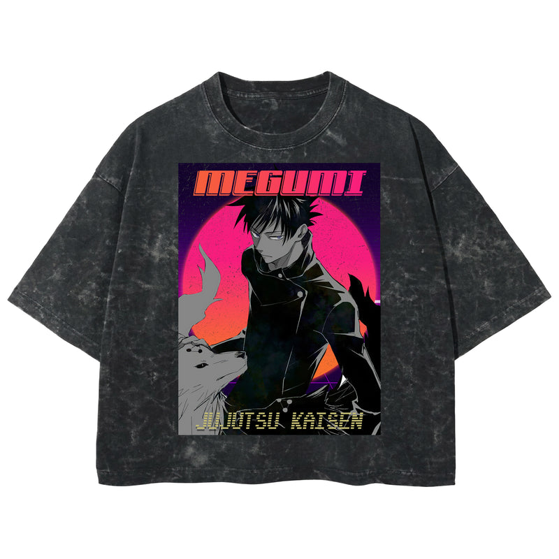 Playera streetwear premium de anime y gaming ExtraLife MX, corte boxy deluxe mineral wash heavyweight en color Acid Wash, moda urbana mexicana de culto.