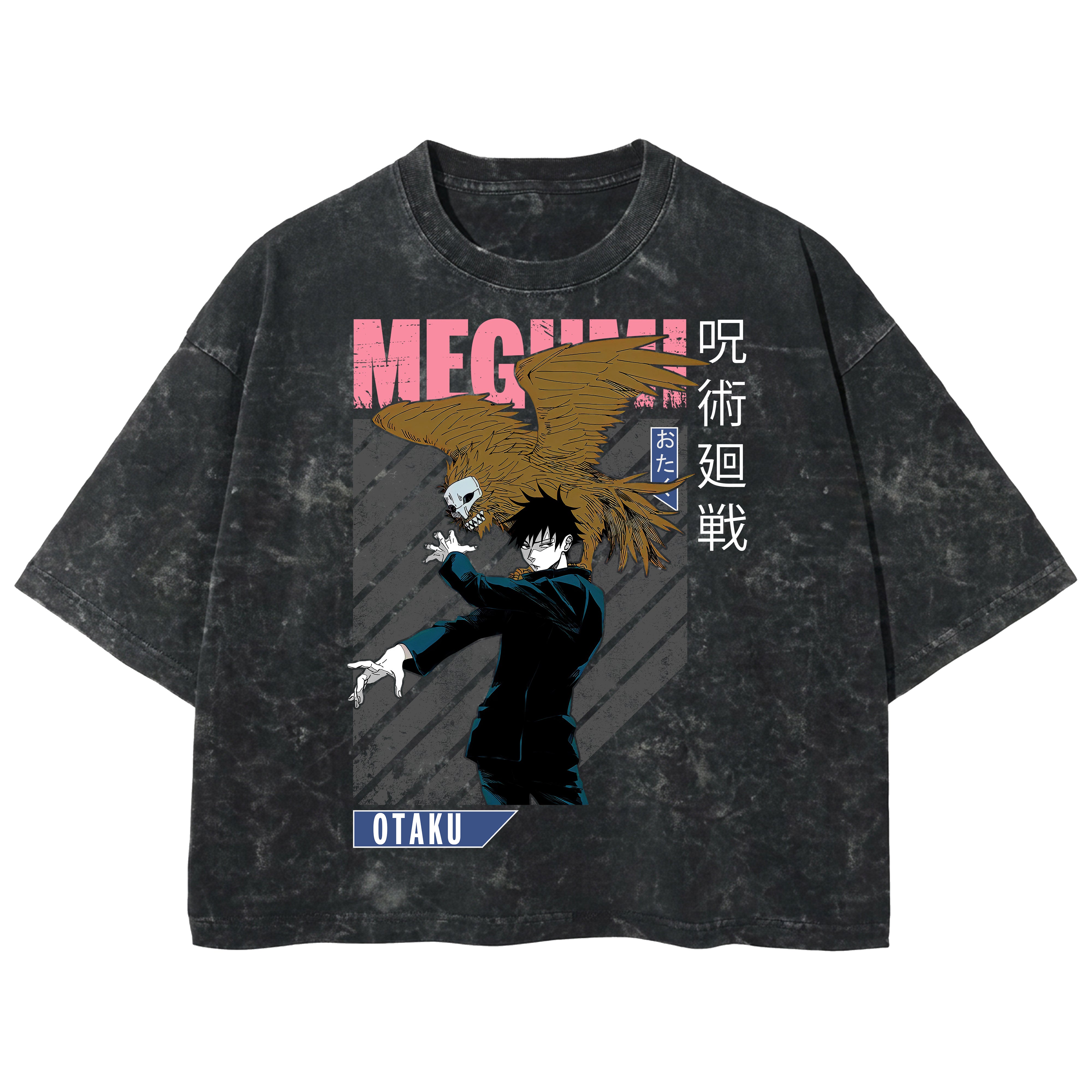 Playera streetwear premium de anime y gaming ExtraLife MX, corte boxy deluxe mineral wash heavyweight en color Acid Wash, moda urbana mexicana de culto.