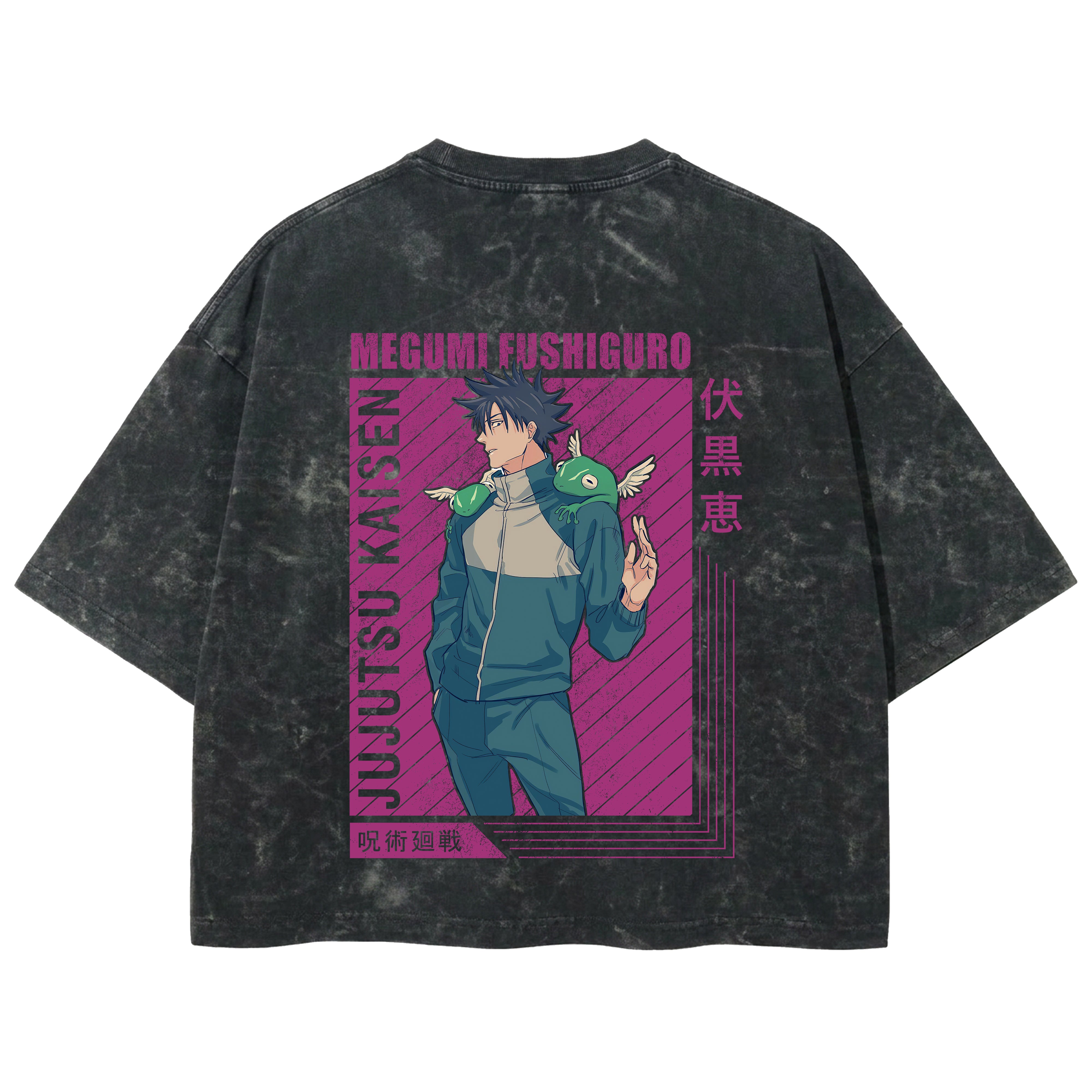 Playera streetwear premium de anime y gaming ExtraLife MX, corte boxy deluxe mineral wash heavyweight en color Acid Wash, moda urbana mexicana de culto.