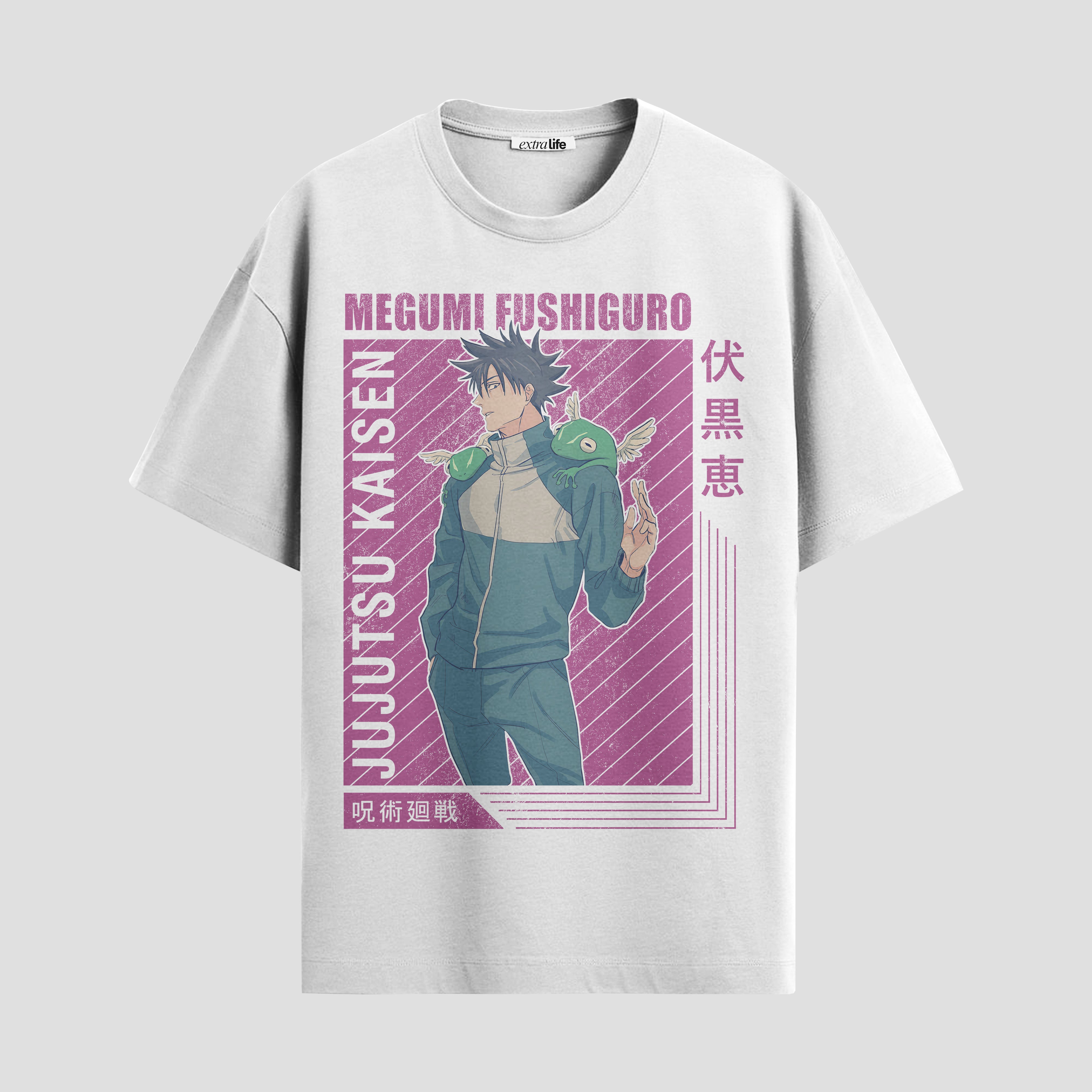 Playera urbana de anime y gaming ExtraLife MX, corte Standard Fit unisex ligero y transpirable en color Deep Black y Pure White, ropa de uso diario para gym y casual.