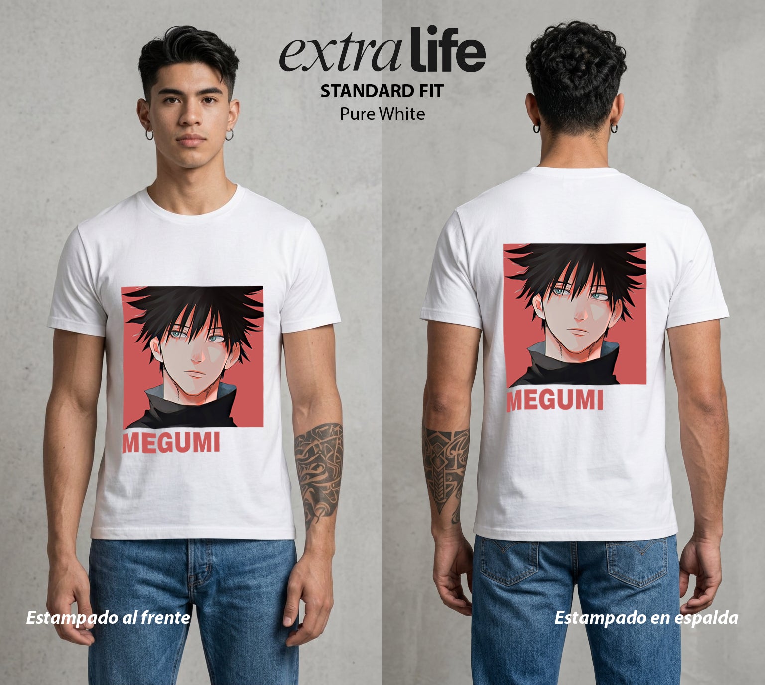 El Arte de las Maldiciones | Sombras y Bestias #02386 - Playera Standard Fit | Pure White - Foto en modelo