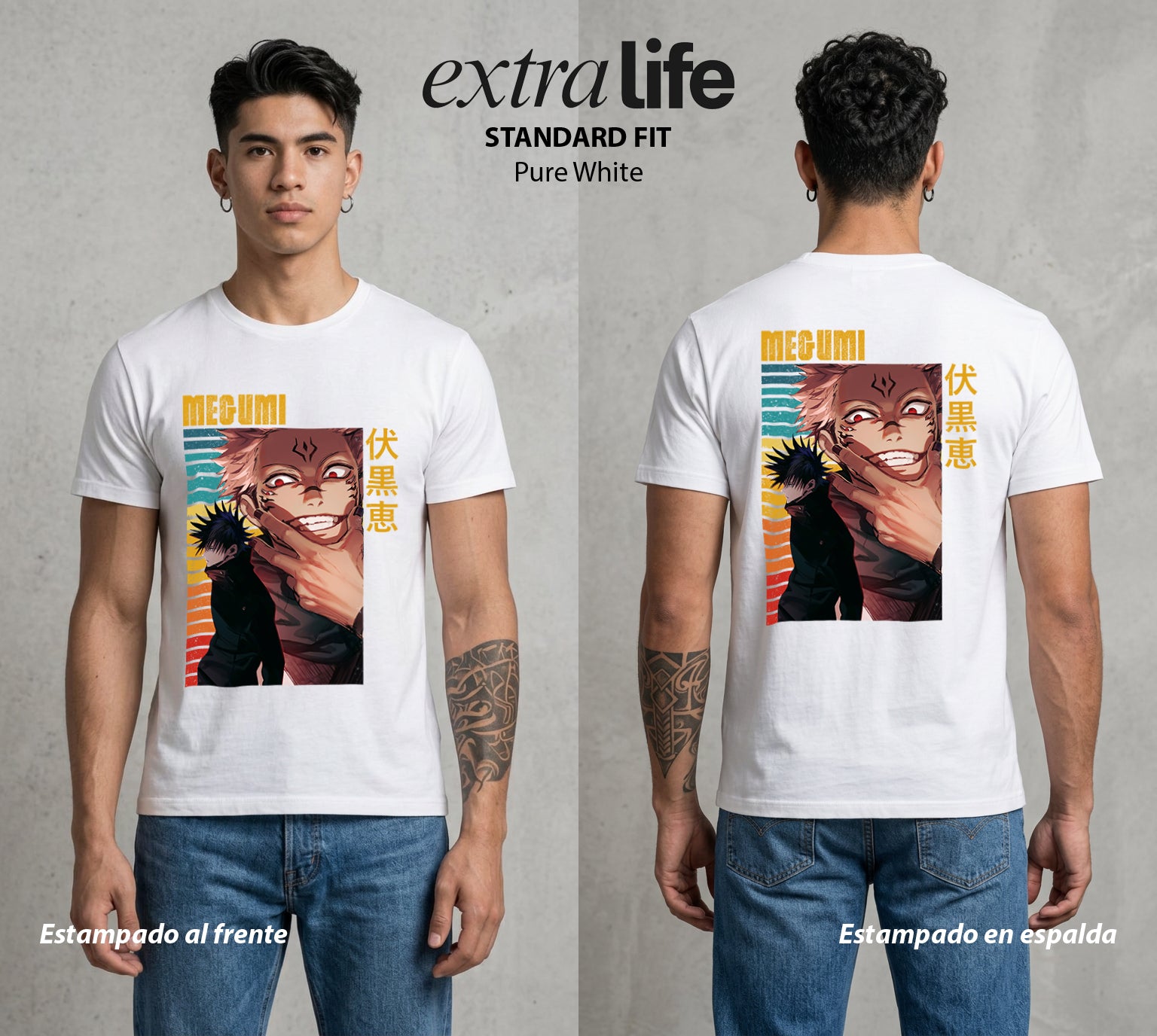 El Arte de las Maldiciones | El Brujo de las Bestias #02388 - Playera Standard Fit | Pure White - Foto en modelo