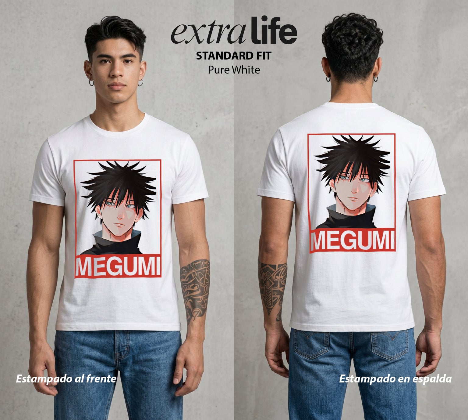 El Arte de las Maldiciones | El Fushiguro del Clan #02392 - Playera Standard Fit | Pure White - Foto en modelo