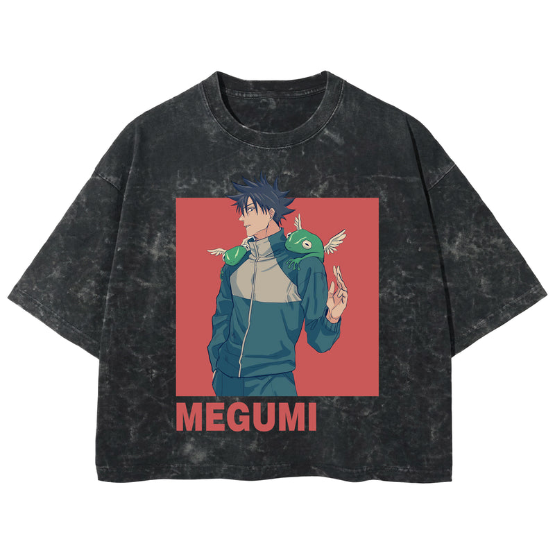 Playera streetwear premium de anime y gaming ExtraLife MX, corte boxy deluxe mineral wash heavyweight en color Acid Wash, moda urbana mexicana de culto.