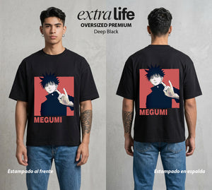 El Arte de las Maldiciones | Las Diez Sombras #02395 - Playera Oversized Premium | Deep Black - Foto en modelo