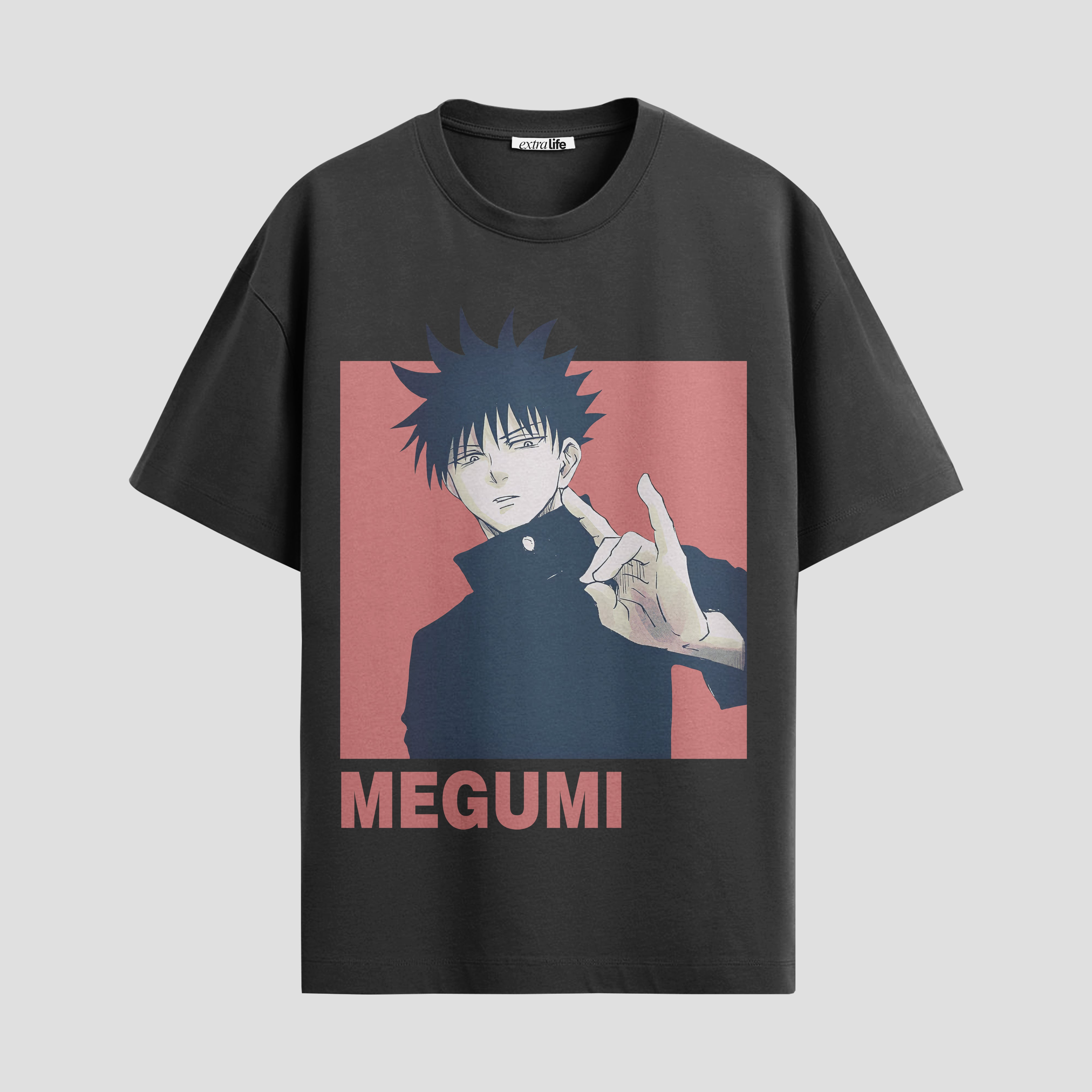 Playera urbana de anime y gaming ExtraLife MX, corte Standard Fit unisex ligero y transpirable en color Deep Black y Pure White, ropa de uso diario para gym y casual.