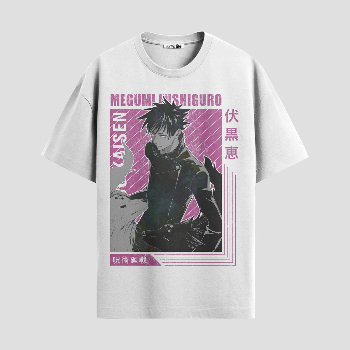Playera urbana de anime y gaming ExtraLife MX, corte Classic Premium unisex ligero y transpirable en color Deep Black y Pure White, ropa de uso diario para gym y casual.