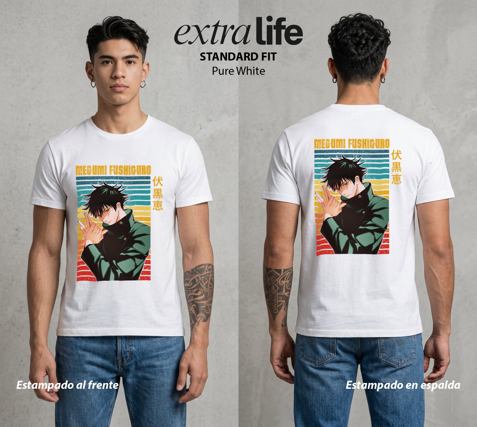 El Arte de las Maldiciones | El Heredero de las Sombras #02398 - Playera Standard Fit | Pure White - Foto en modelo
