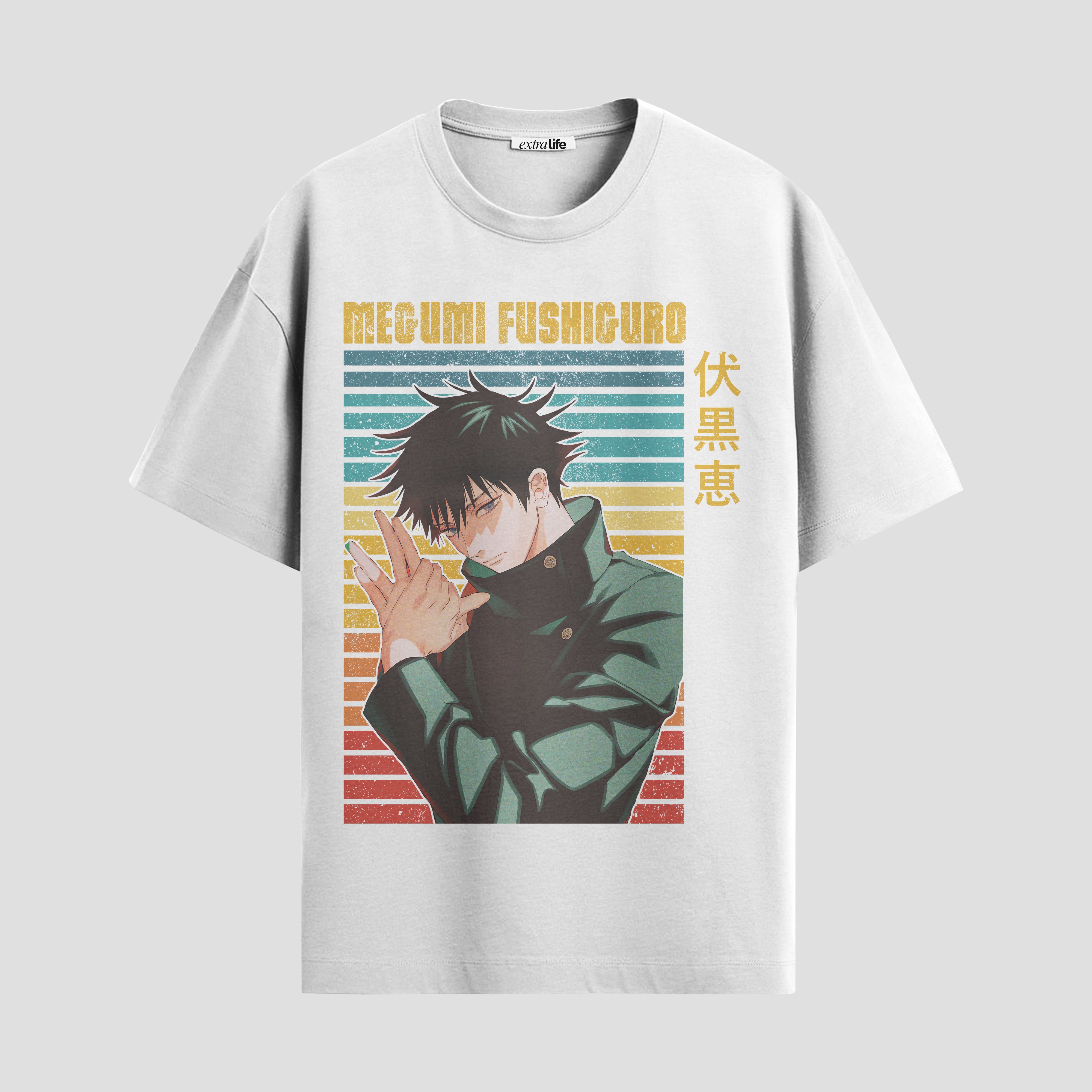 Playera urbana de anime y gaming ExtraLife MX, corte Standard Fit unisex ligero y transpirable en color Deep Black y Pure White, ropa de uso diario para gym y casual.