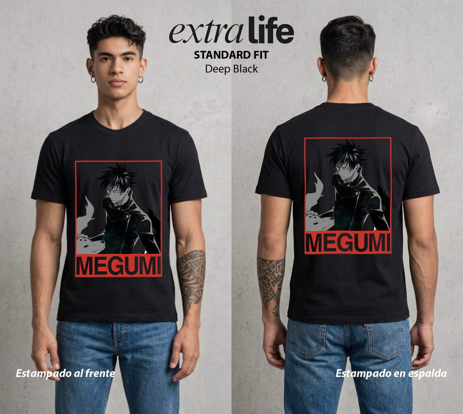El Arte de las Maldiciones | El Fushiguro del Clan #02400 - Playera Standard Fit | Deep Black - Foto en modelo