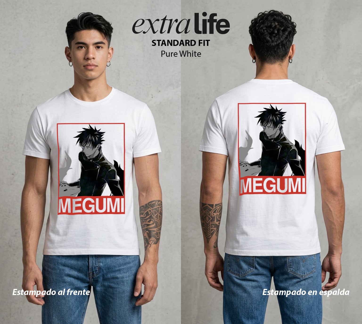 El Arte de las Maldiciones | El Fushiguro del Clan #02400 - Playera Standard Fit | Pure White - Foto en modelo