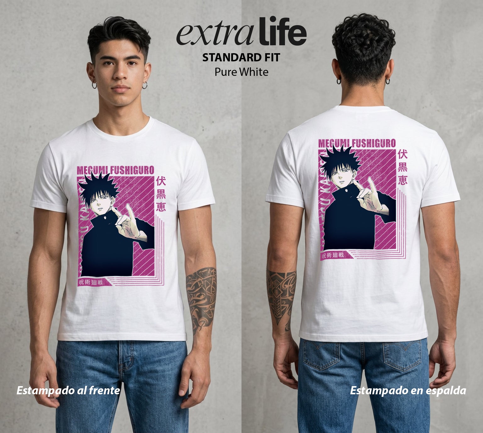 El Arte de las Maldiciones | El Brujo de las Bestias #02404 - Playera Standard Fit | Pure White - Foto en modelo