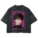 Playera streetwear premium de anime y gaming ExtraLife MX, corte boxy deluxe mineral wash heavyweight en color Acid Wash, moda urbana mexicana de culto.