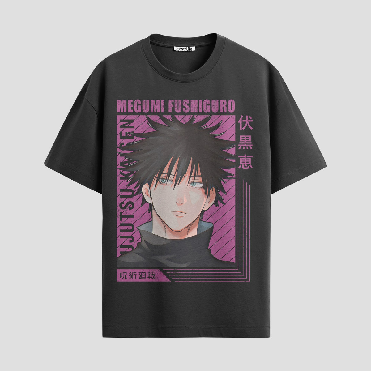 Playera urbana de anime y gaming ExtraLife MX, corte Classic Premium unisex ligero y transpirable en color Deep Black y Pure White, ropa de uso diario para gym y casual.
