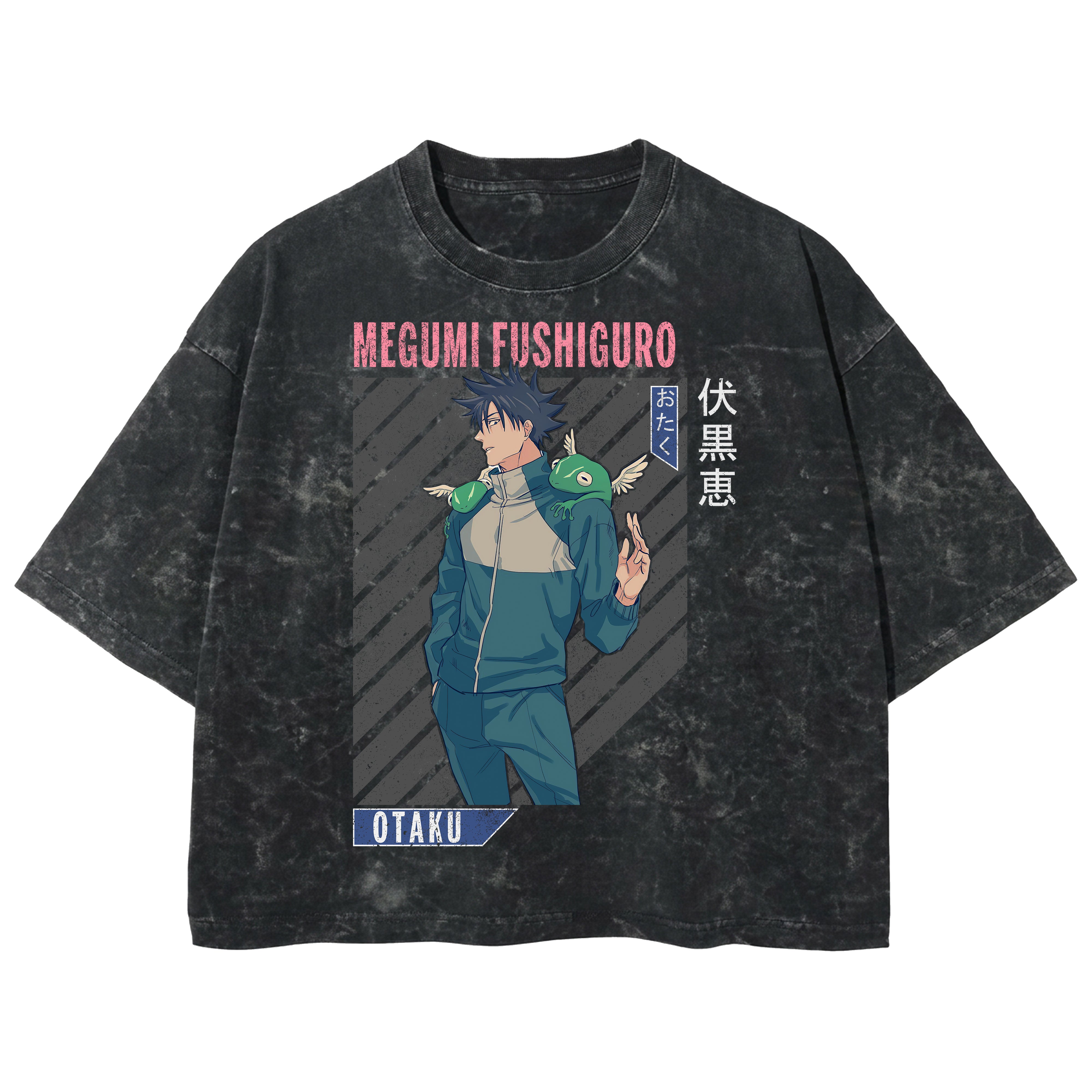 Playera streetwear premium de anime y gaming ExtraLife MX, corte boxy deluxe mineral wash heavyweight en color Acid Wash, moda urbana mexicana de culto.