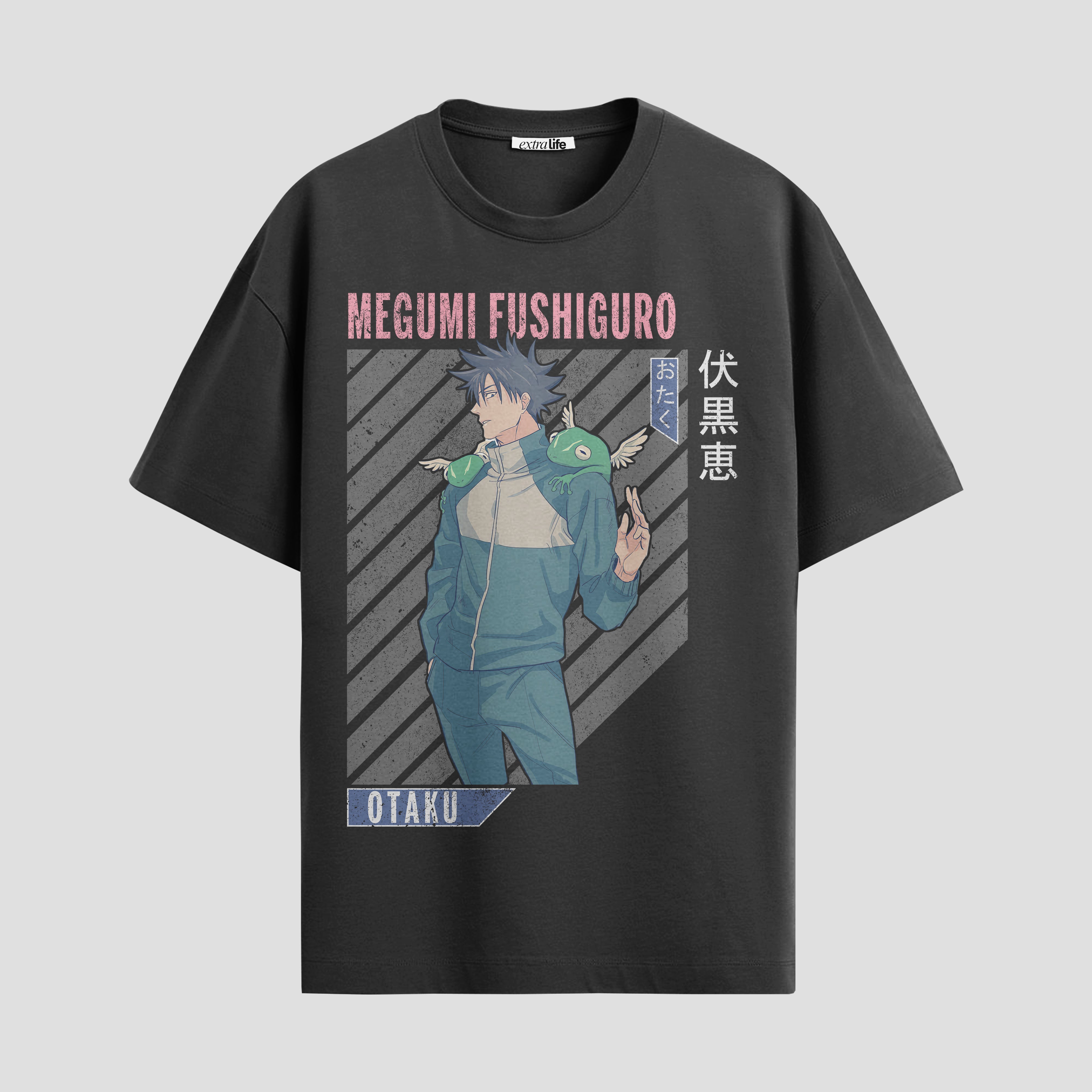 Playera urbana de anime y gaming ExtraLife MX, corte Standard Fit unisex ligero y transpirable en color Deep Black y Pure White, ropa de uso diario para gym y casual.