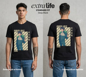 El Arte de las Maldiciones | El Fushiguro del Clan #02408 - Playera Standard Fit | Deep Black - Foto en modelo