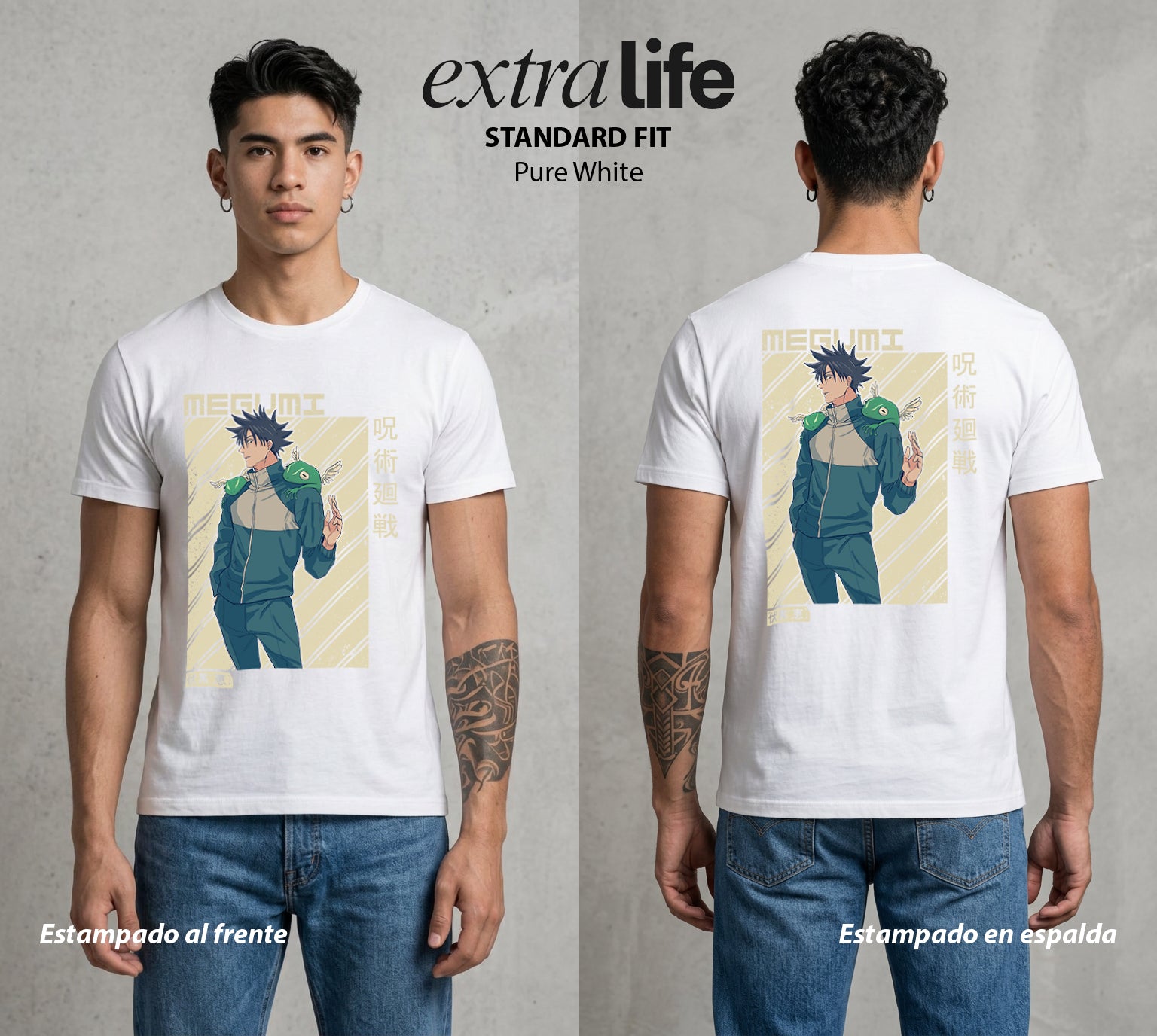 El Arte de las Maldiciones | El Fushiguro del Clan #02408 - Playera Standard Fit | Pure White - Foto en modelo