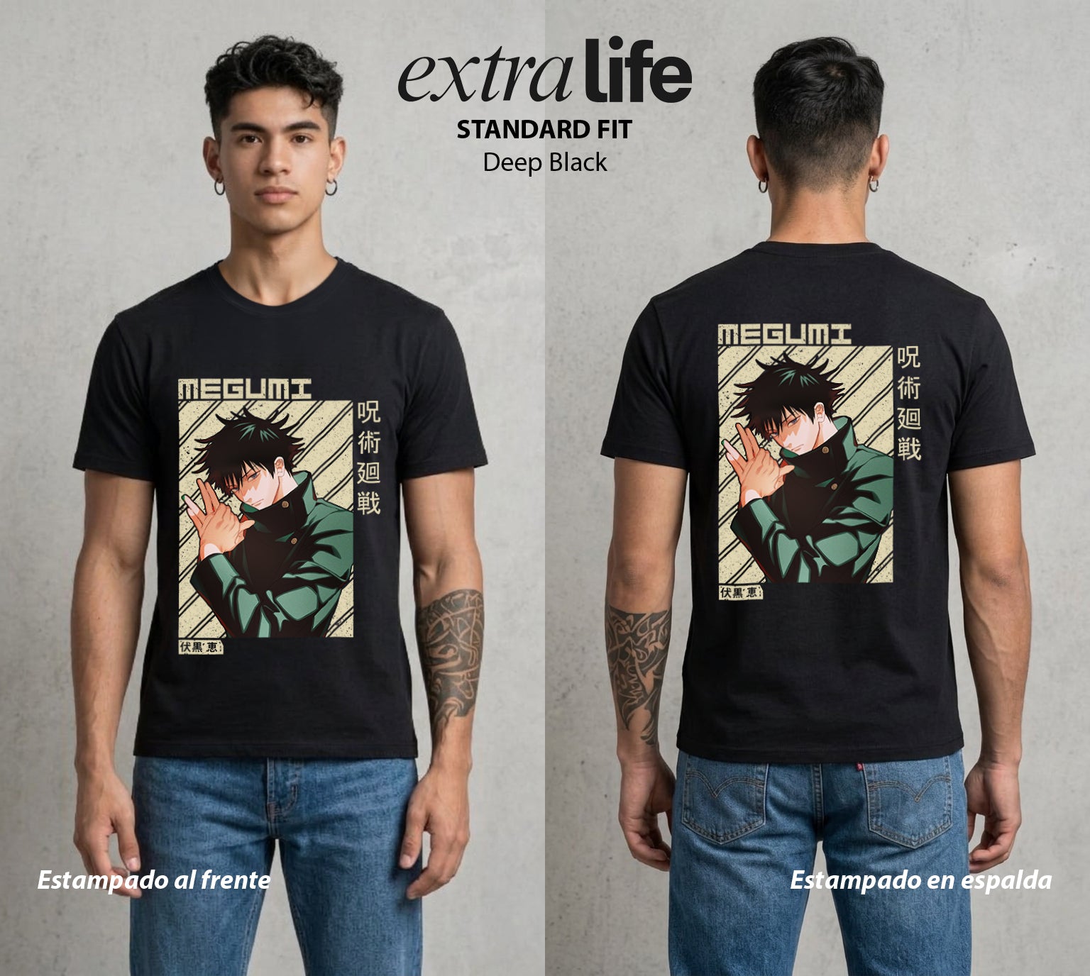 El Arte de las Maldiciones | El Invocador de Sombras #02409 - Playera Standard Fit | Deep Black - Foto en modelo
